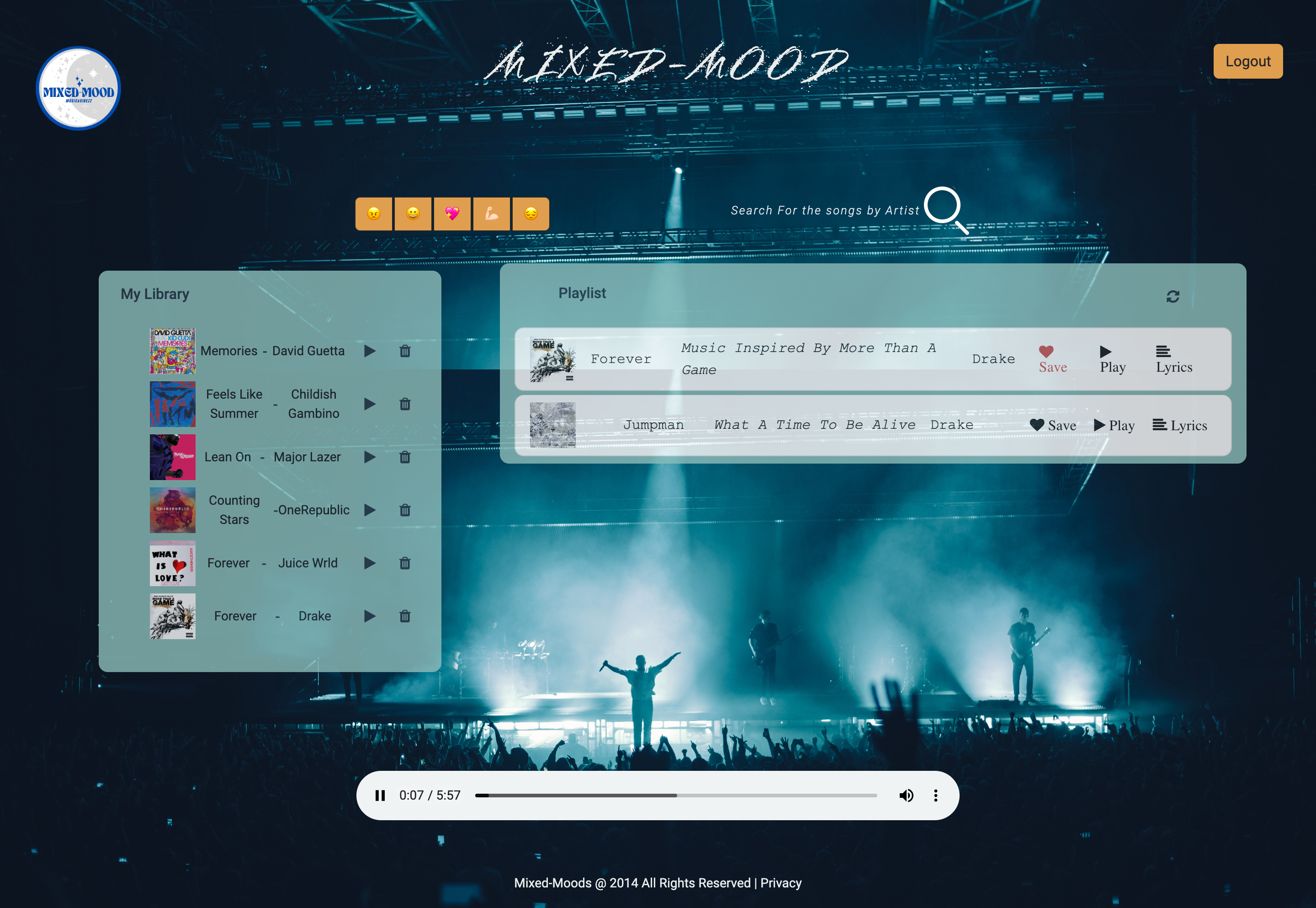 Snap of mixed music app